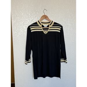 Exclusively Misook Knit Tunic Top Size Medium 3/4 Sleeves V- Neck